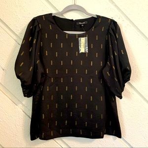 SOLD! Black Poplin Blouse